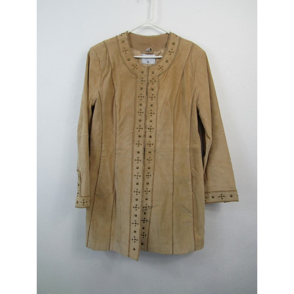 Vintage Pamela McCoy 3/4 Length 100% Suede Studded Western Style Jacket Large